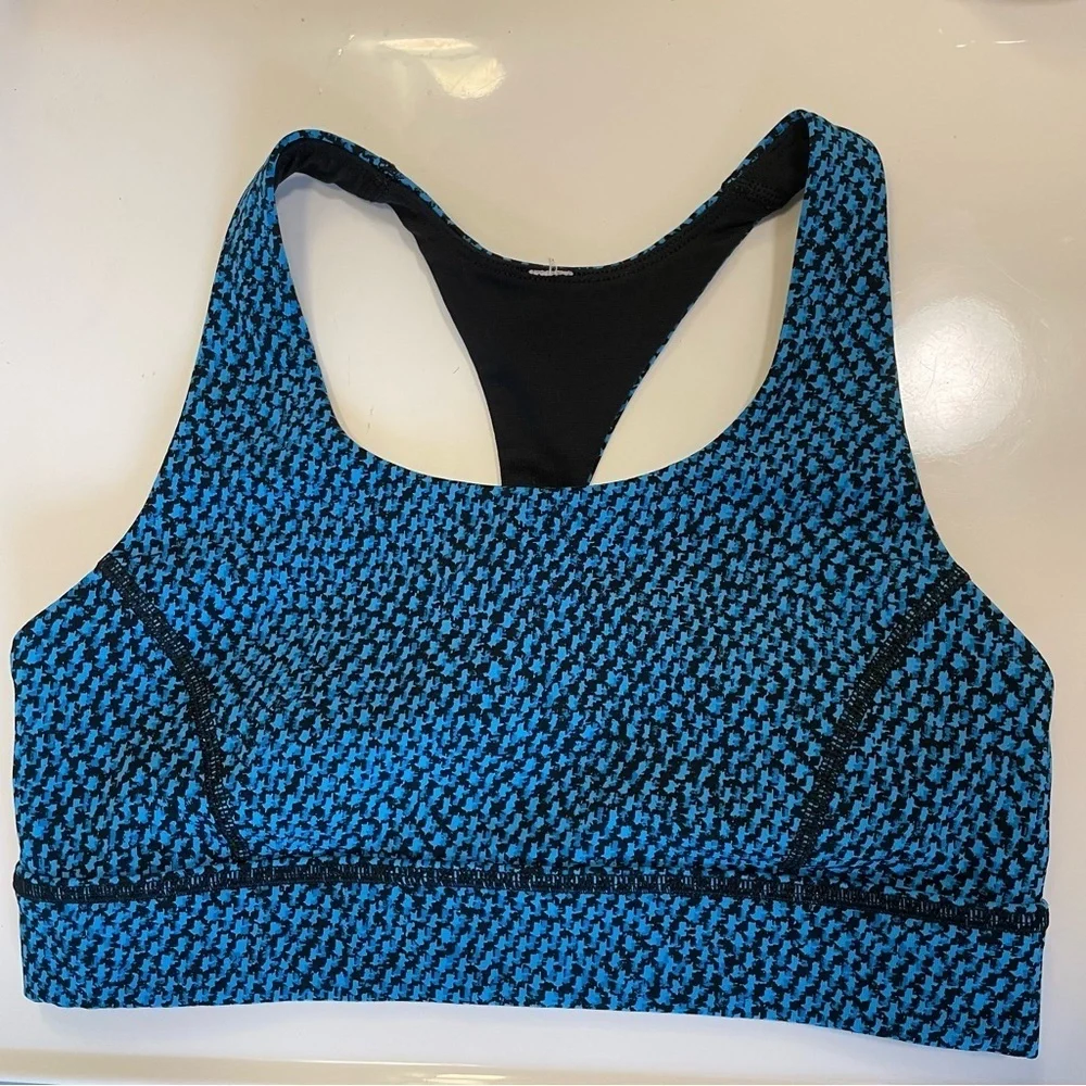 Lululemon Circuit Breaker Bra Scatter Star Beach Blanket Blue Black